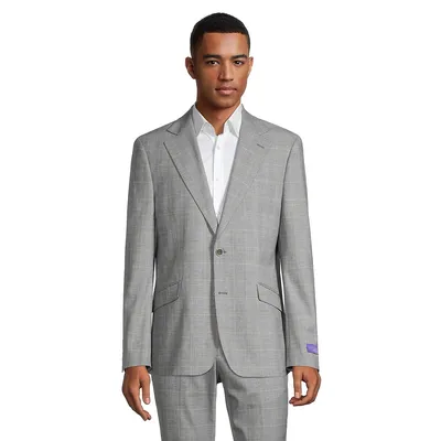 Modern Classic-Fit Glen Plaid Suit Jacket