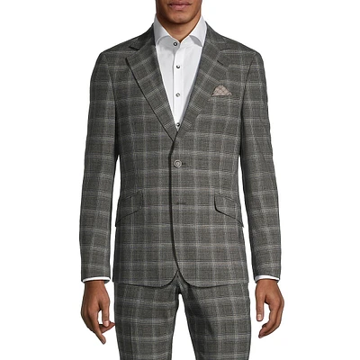 Slim-Fit Stretch Glen Plaid Suit Jacket