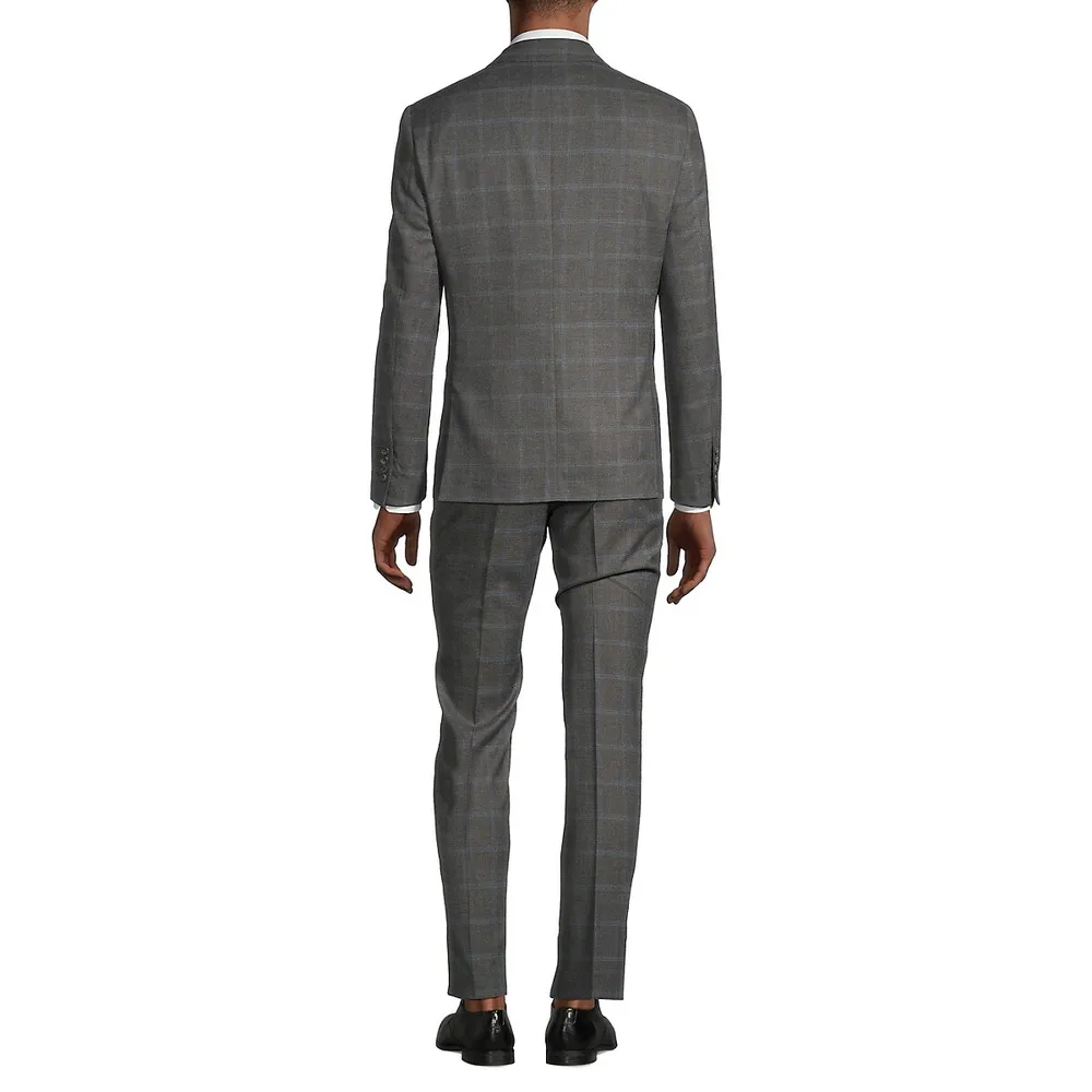 Slim-Fit Stretch Plaid Suit Jacket