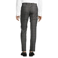 Slim-Fit Stretch Plaid Suit Pants