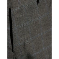 Slim-Fit Stretch Plaid Suit Pants