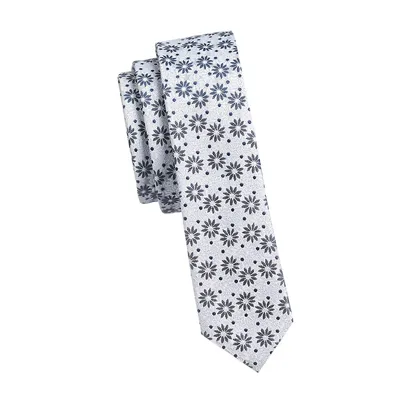Floral-Print Classic-Cut Slim Tie