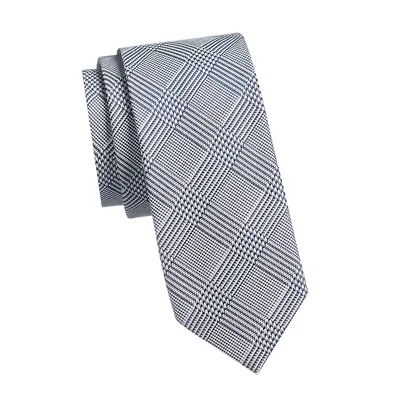 Classic-Cut Houndstooth Plaid Tie