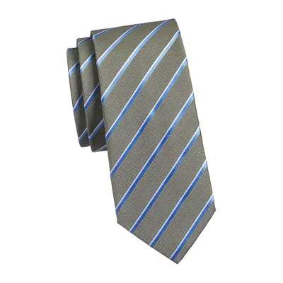 Classic-Cut Asymmetrical Stripe Tie