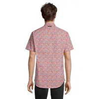 ​Abstract Pebble-Print Short-Sleeve Shirt