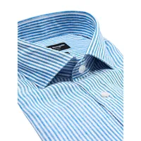 Malaga Casual Modern-Fit Linen Seersucker Shirt
