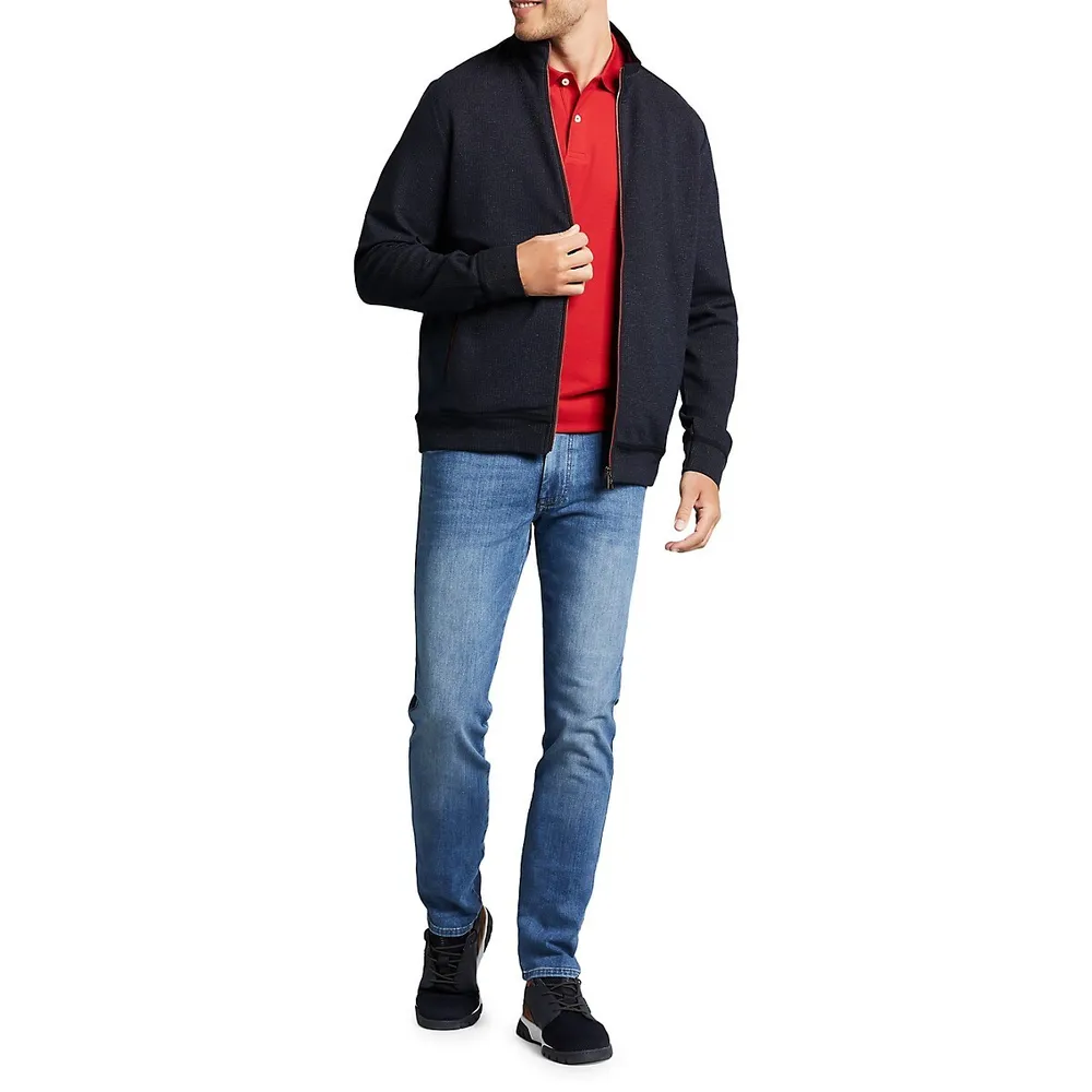 Slim-Fit Zip Sweater Jacket