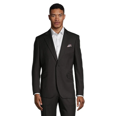 Slim-Fit Pinstriped Suit Jacket