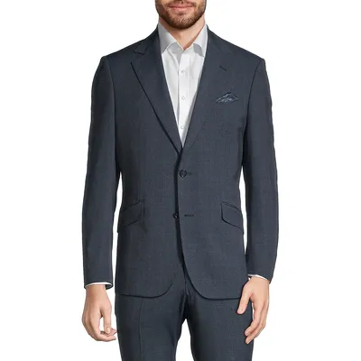 Slim-Fit Plaid Suit Jacket
