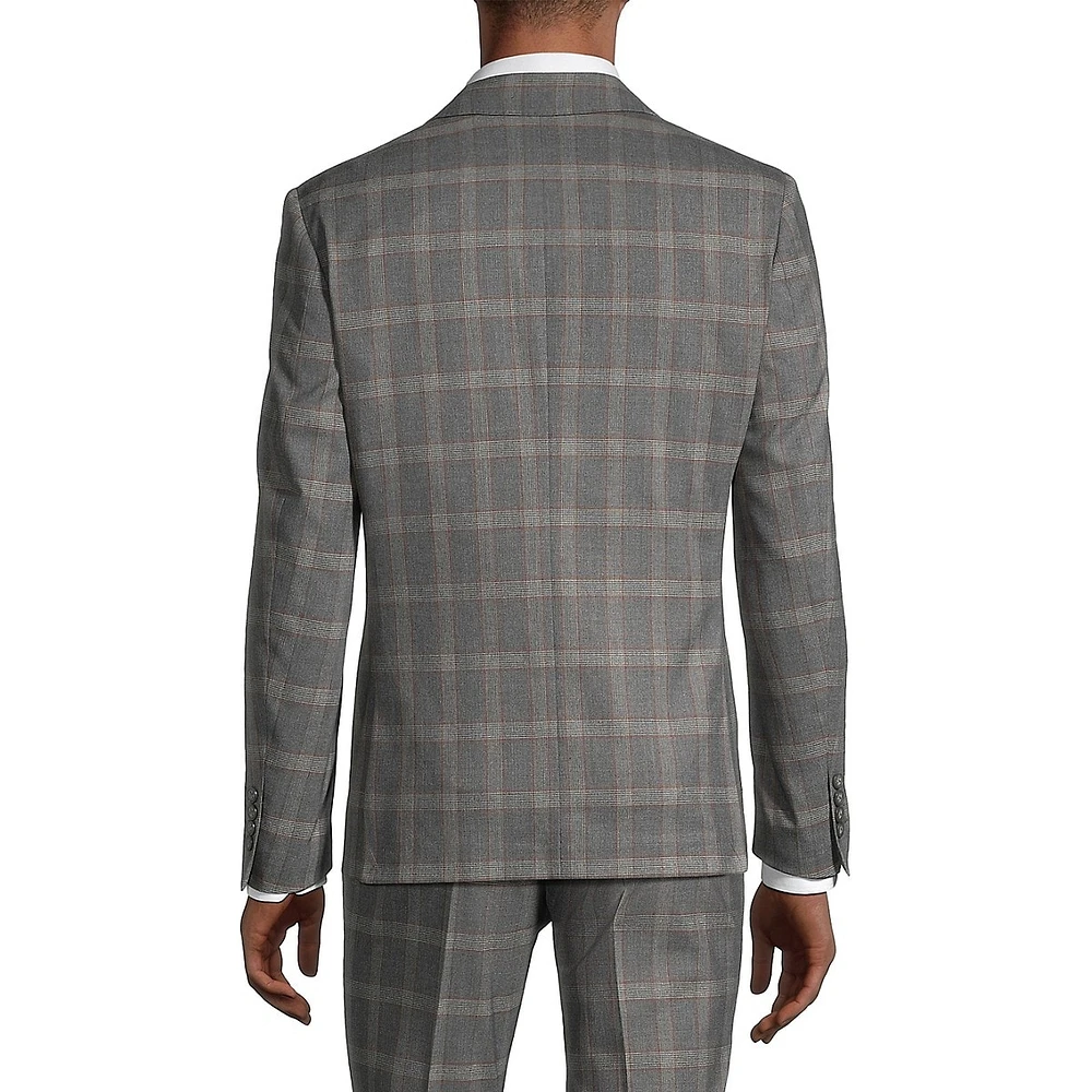 Slim-Fit Stretch Plaid Suit Jacket