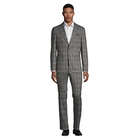 Slim-Fit Stretch Plaid Suit Jacket