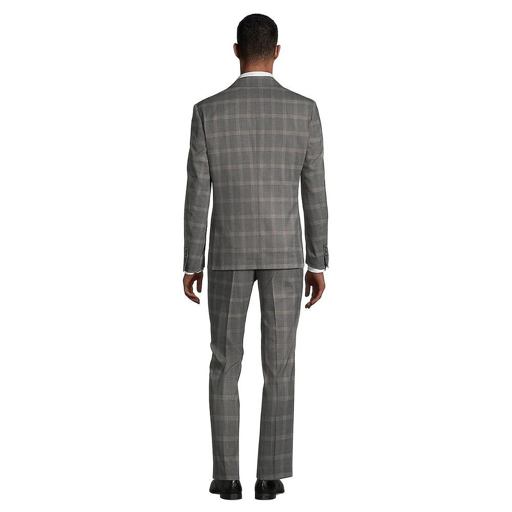 Slim-Fit Stretch Plaid Suit Jacket