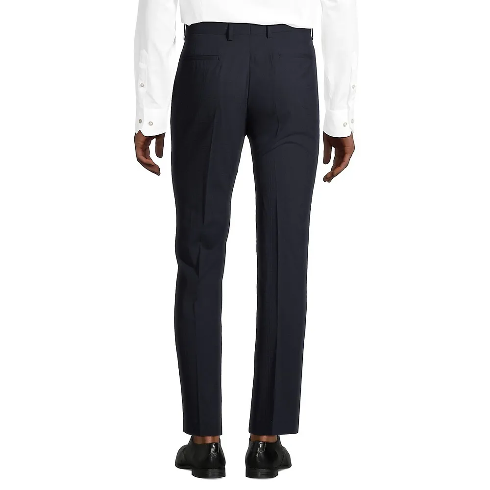 Slim-Fit Stretch Plaid Suit Pants