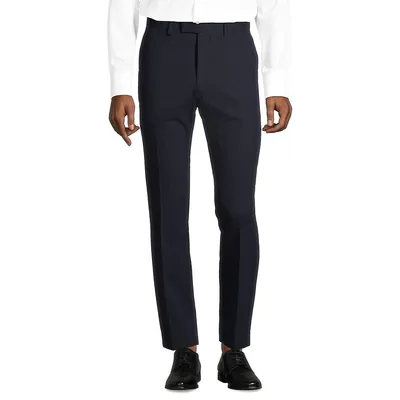 Slim-Fit Stretch Plaid Suit Pants