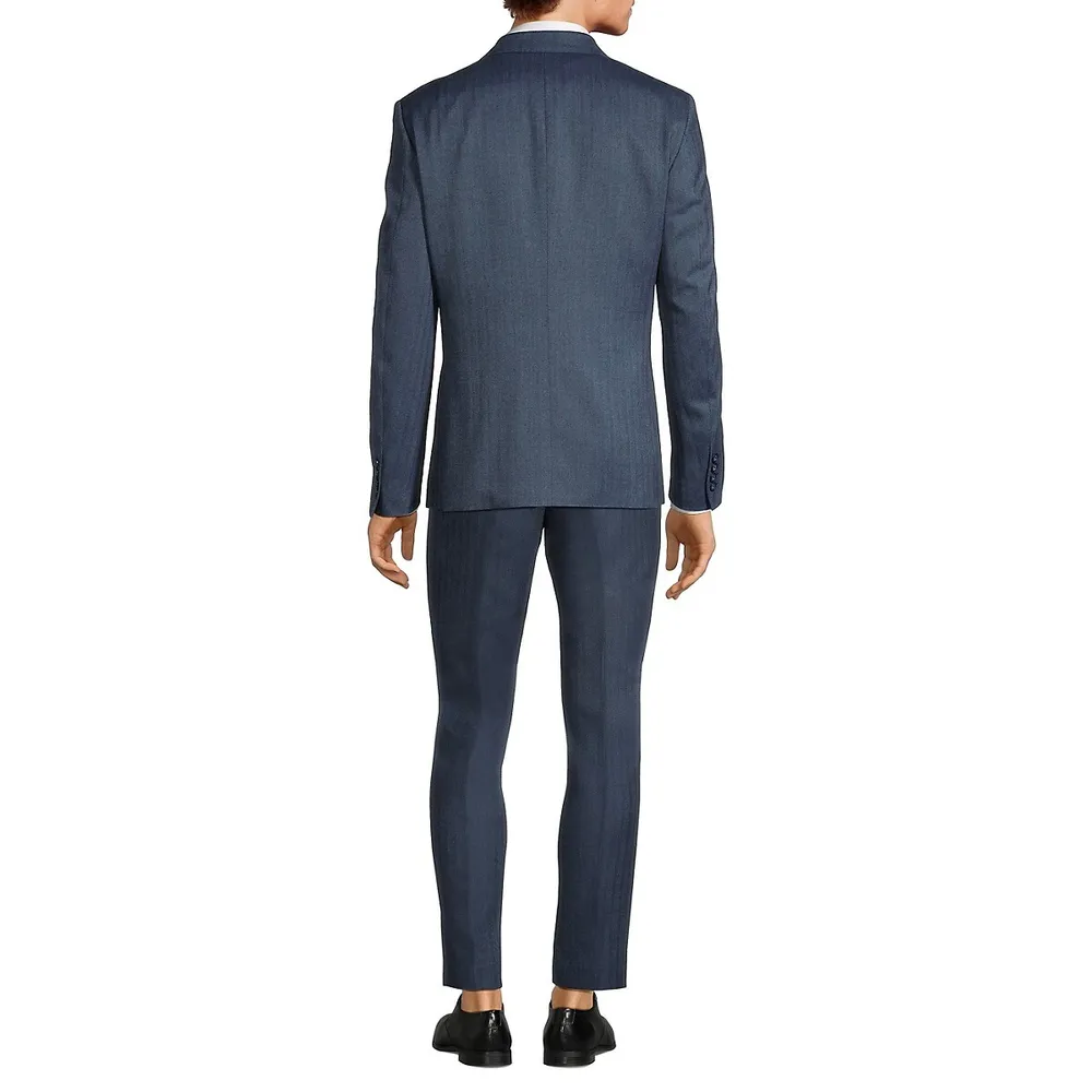 Peak-Lapel Double-Breasted Suit Separate Jacket