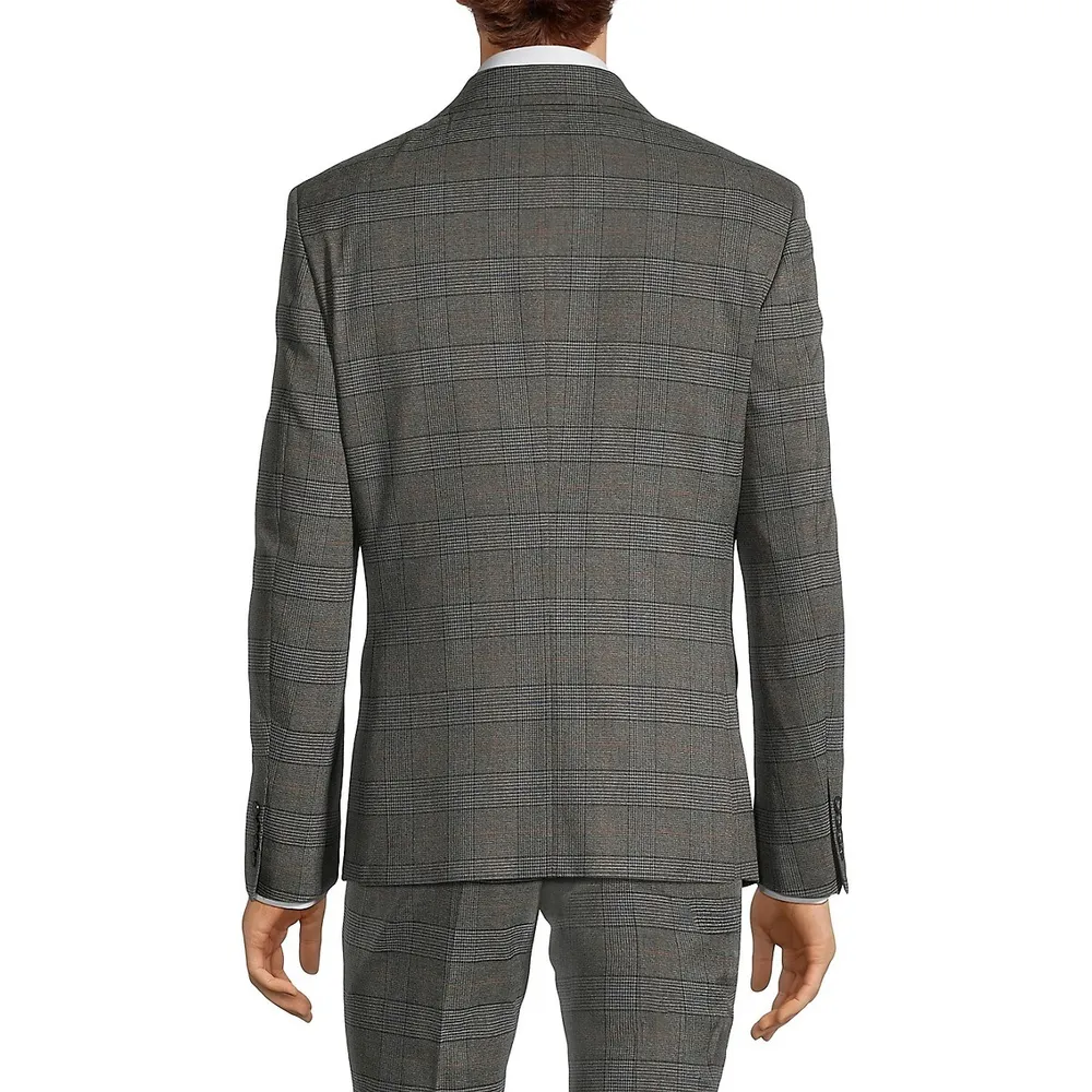 Modern-Classic Fit Plaid Suit Jacket