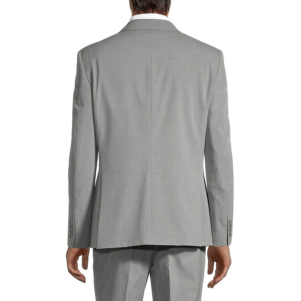 Modern-Classic Fit Stretch Mélange Peak-Lapel Suit Jacket