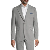 Modern-Classic Fit Stretch Mélange Peak-Lapel Suit Jacket