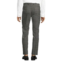 Modern-Classic Fit Plaid Suit Pants