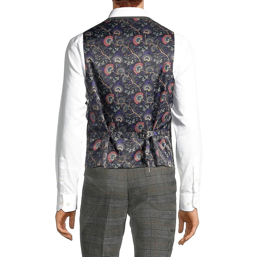 Modern Classic-Fit Glen Plaid Suiting Vest
