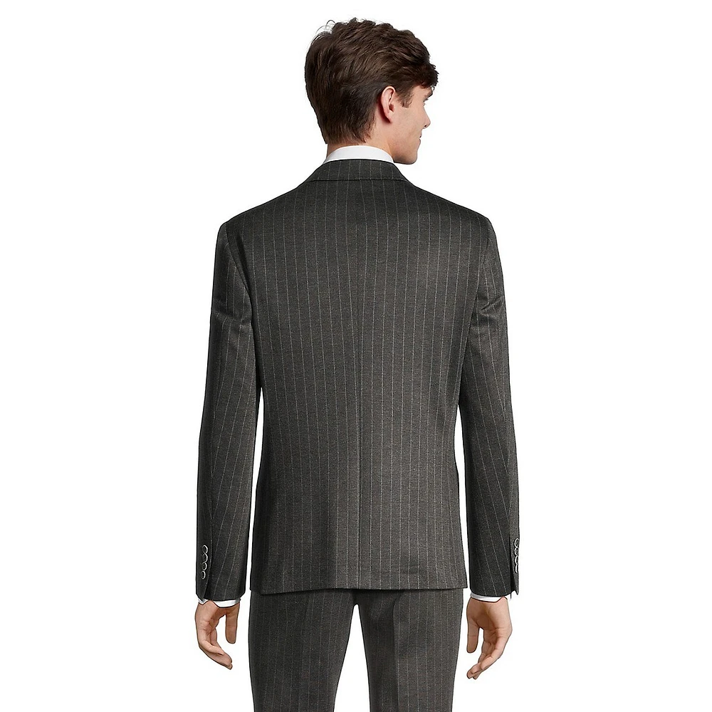 4-Way Stretch Pinstriped Slim-Fit Suit Jacket