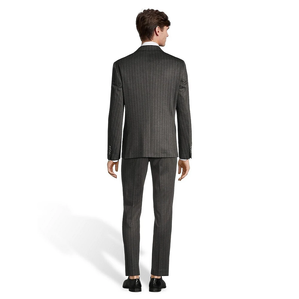 4-Way Stretch Pinstriped Slim-Fit Suit Jacket