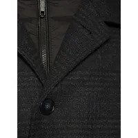 Detachable Zip-Bib Wool-Blend Car Coat