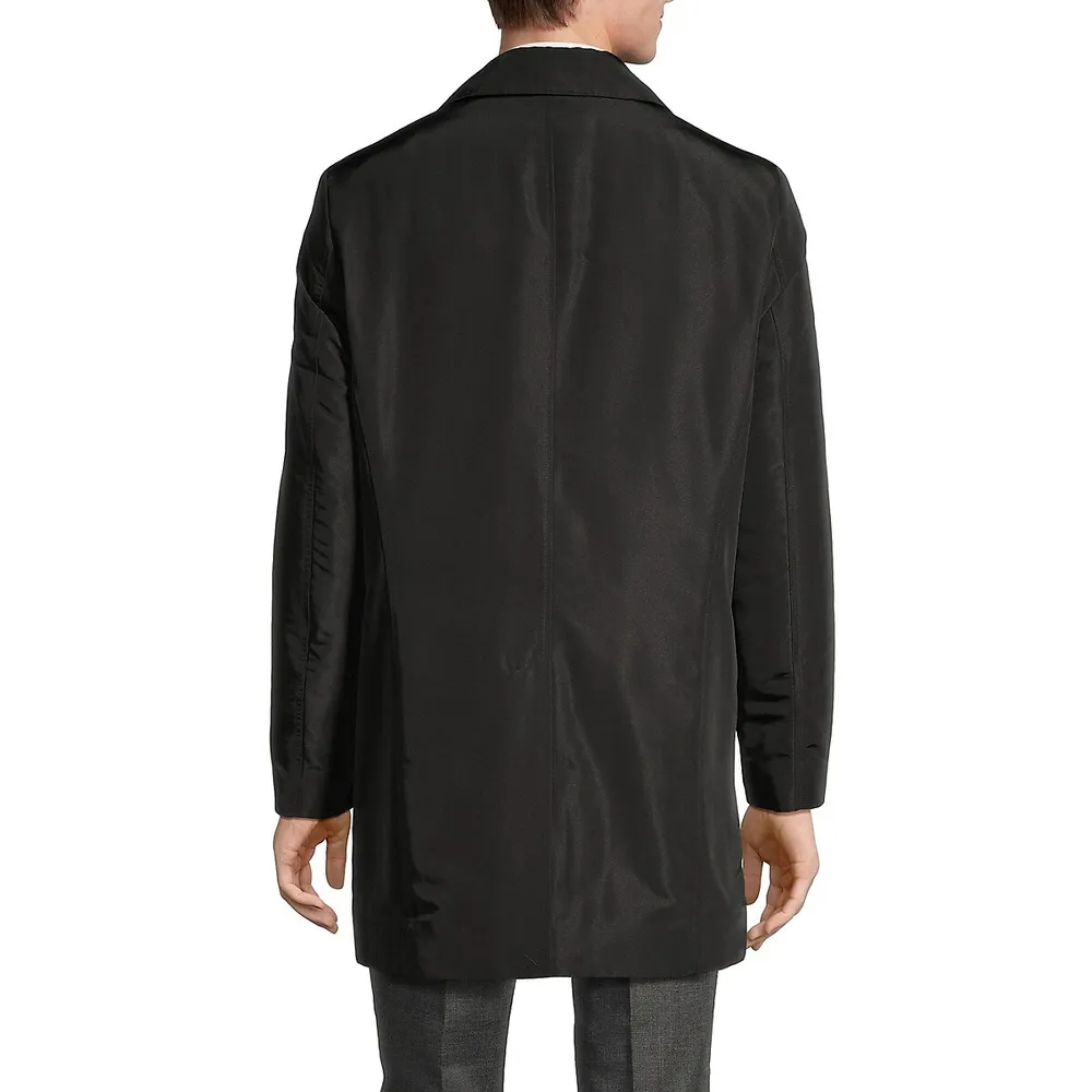Slim-Fit Double-Breasted Rain Jacket