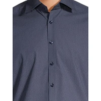 Modern Classic-Fit Easy-Care Multi-Colour Geo Print Dress Shirt