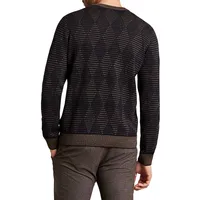 Diamond-Pattern Wool-Blend Sweater