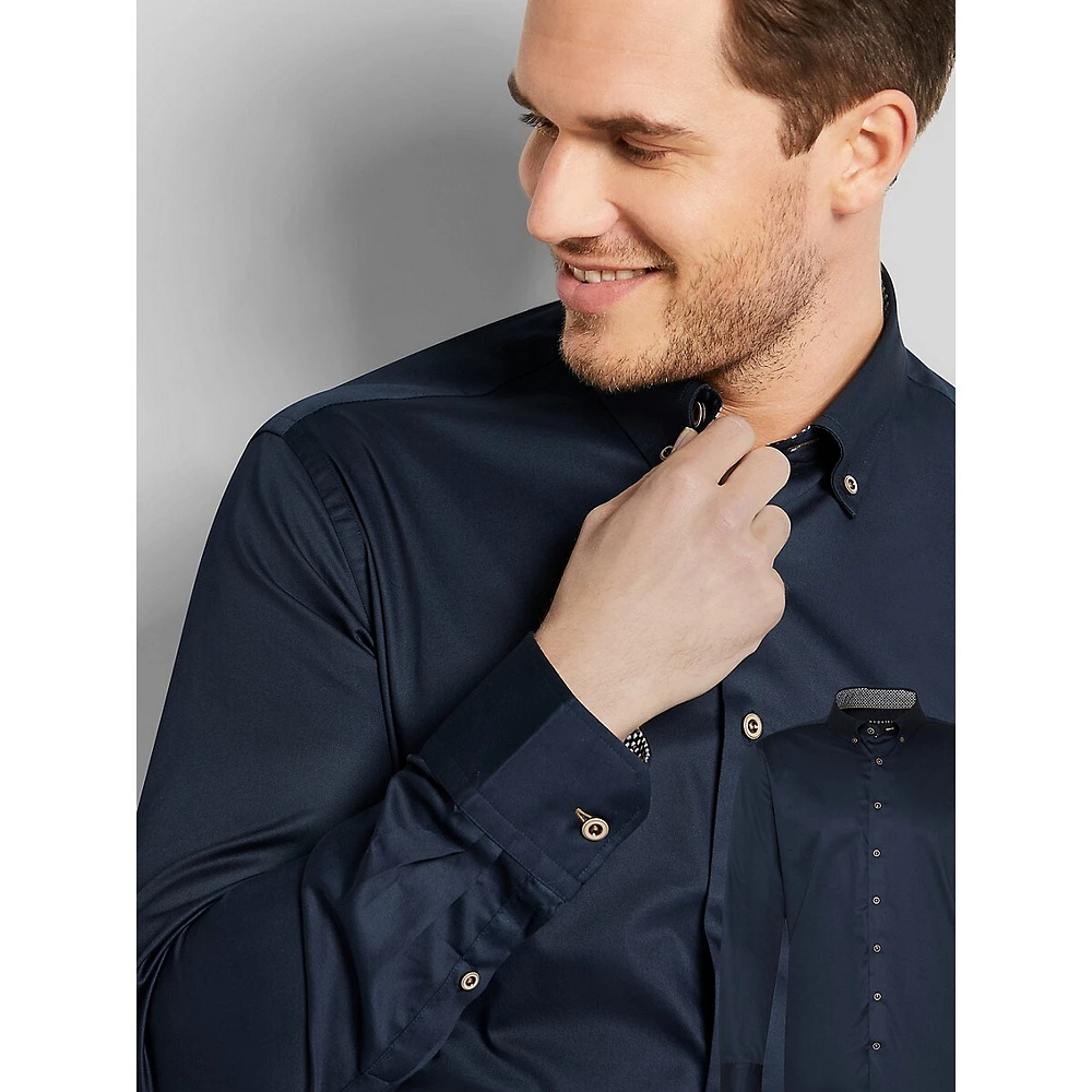 Slim-Fit Button-Collar Easy-Care Shirt