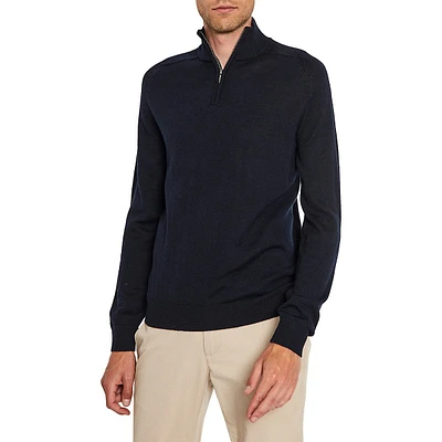 Pelle Wool-Blend Quarter-Zip Turtleneck Sweater