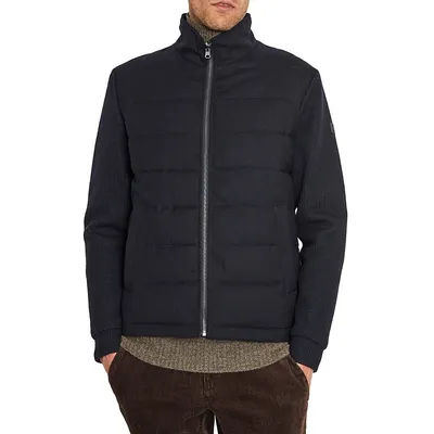 Duluth Wool-Blend Mixed-Media Zip Jacket