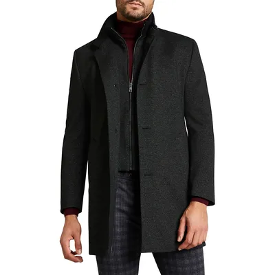 Slim-Fit Flexcity Stand-Collar Gilet Overcoat