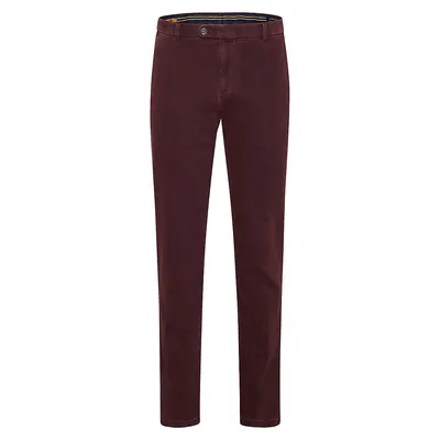 Washed Stretch Flat-Front Chinos