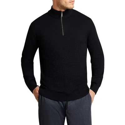 Quarter-Zip Mockneck Sweater