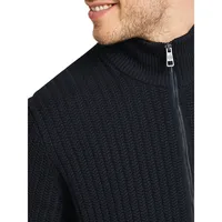 Full-Zip Mini Cable-Knit Sweater