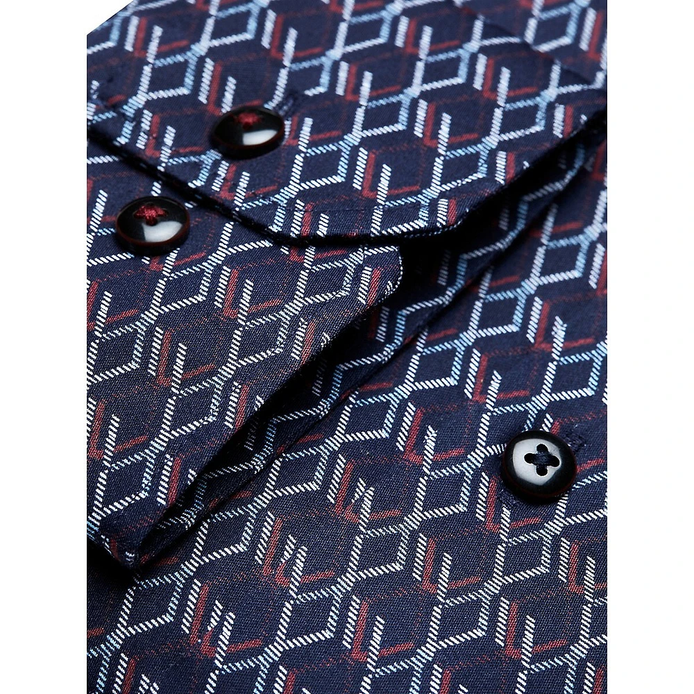 Graphic Twill Button-Under Collar Shirt
