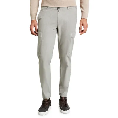 Flannel-Touch Tapered-Fit Cargo Chino Pants