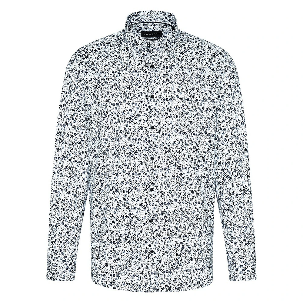 Regular-Fit Floral Twill Shirt