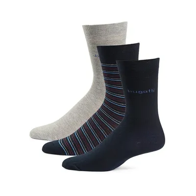 Men's 3-Pair Multistripe Crew Socks
