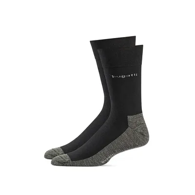 Men's 2-Pair Thermal-Foot Crew Socks