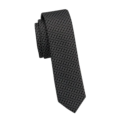 Geometric Jacquard Slim Tie