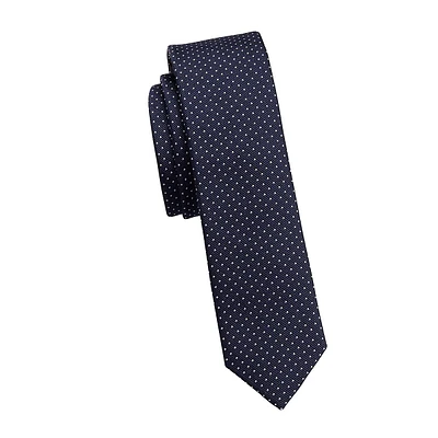 Classic-Cut Dotted Slim Tie