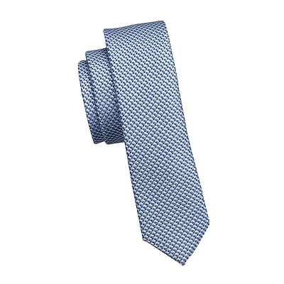 Geometric Jacquard Slim Tie