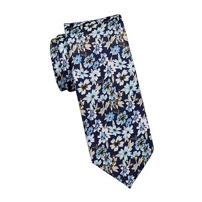 Classic-Cut Floral Pattern Tie
