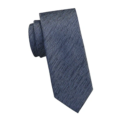 Classic-Cut Two-Tone Herringbone Tie