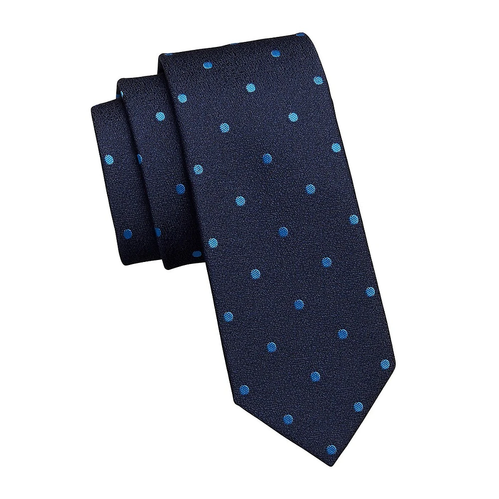 Classic-Cut Dotted Slim Tie