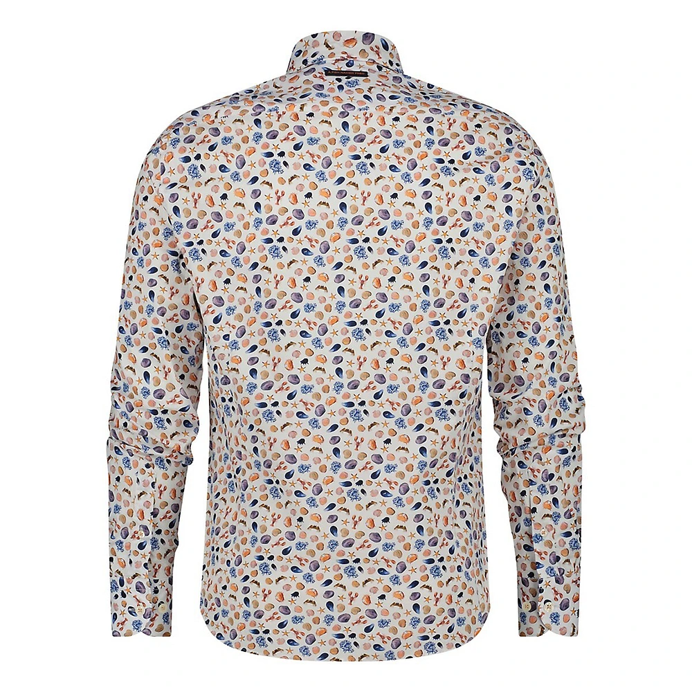 Modern-Fit Lobster-Print Shirt