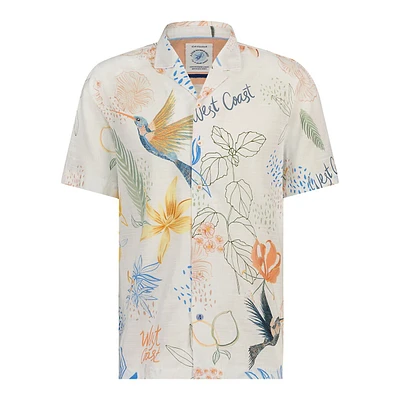 Modern-Fit Hummingbird-Print Camp Shirt